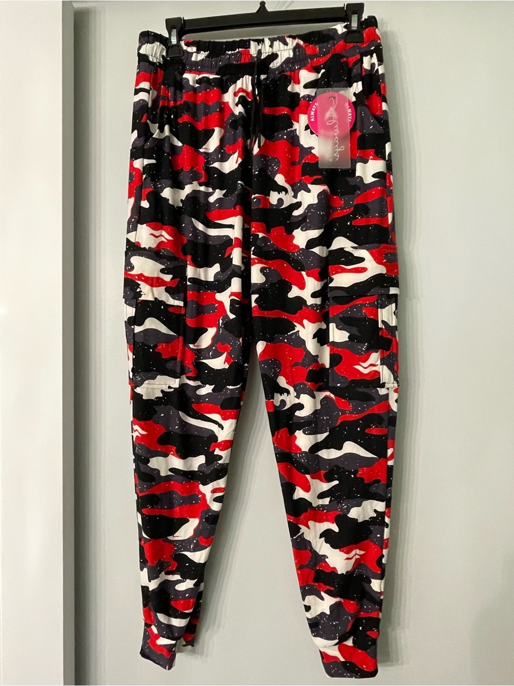 Always Red Black White Camo Jogger Pants
